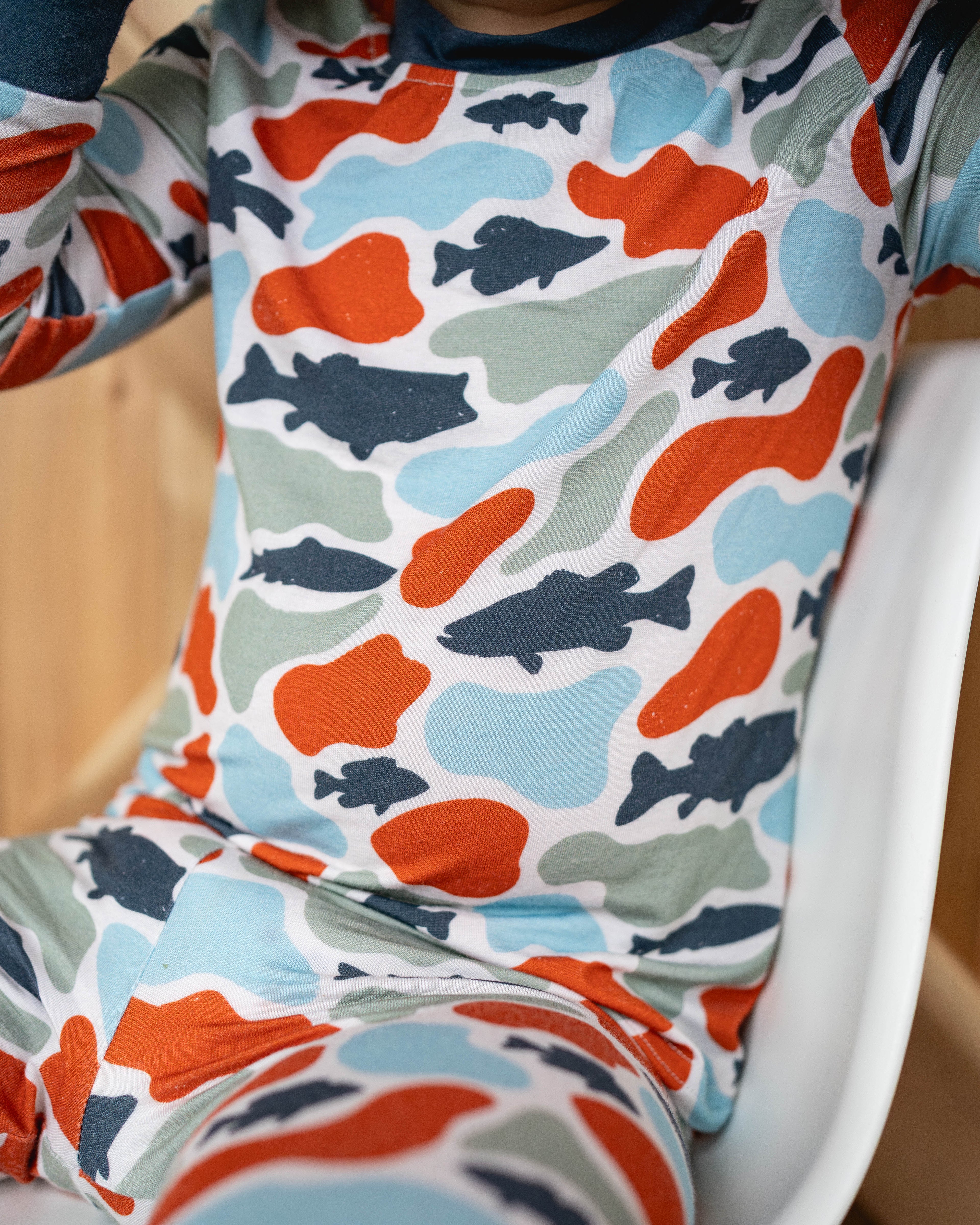 Camo fish bamboo pj set - Riot Co.
