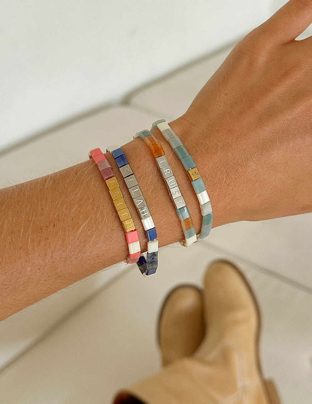 Faith Tile Letter Bracelet - Riot Co.