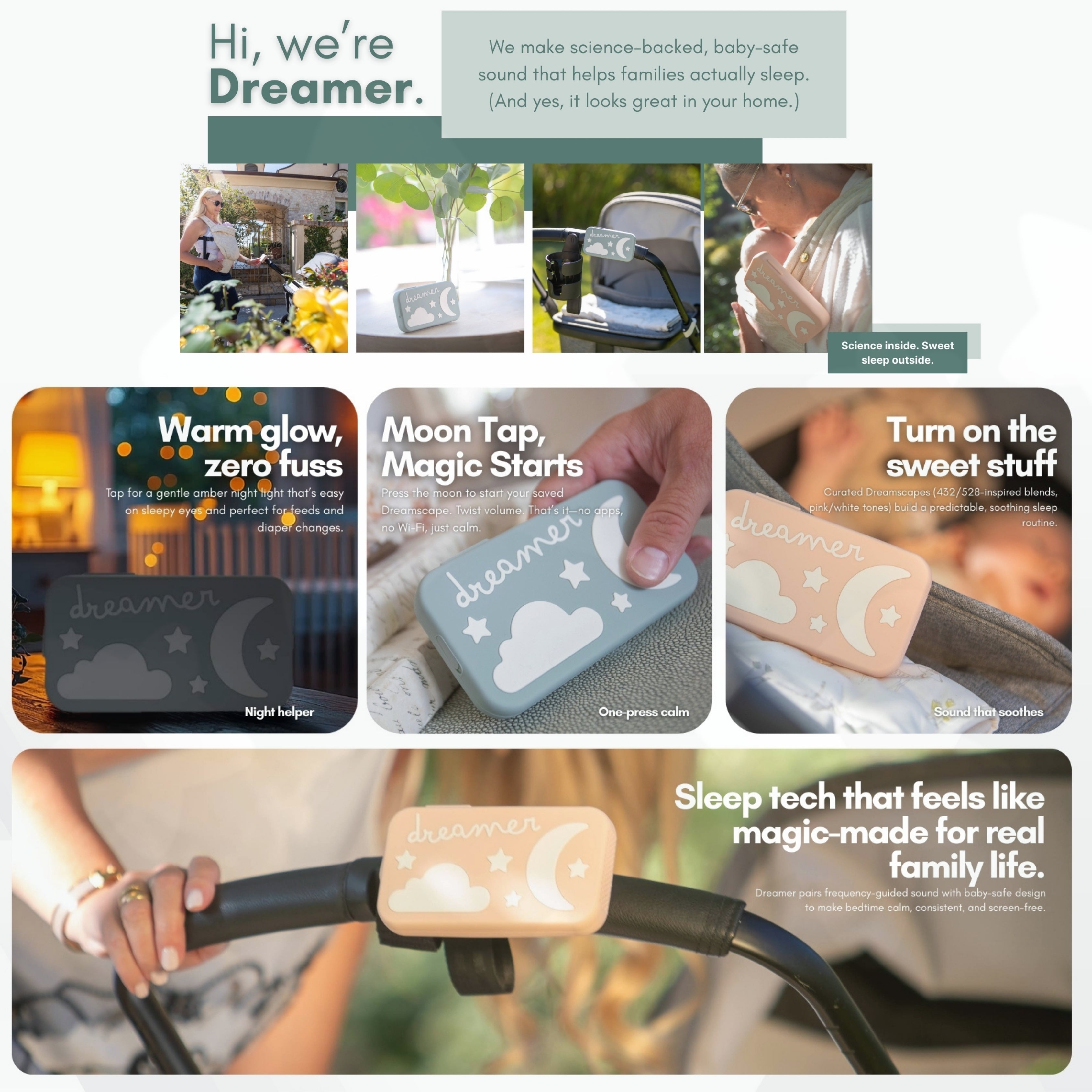 Dreamer™ Science-Backed Baby Sound Machine | 432Hz & 528Hz Sleep Aid - Riot Co.
