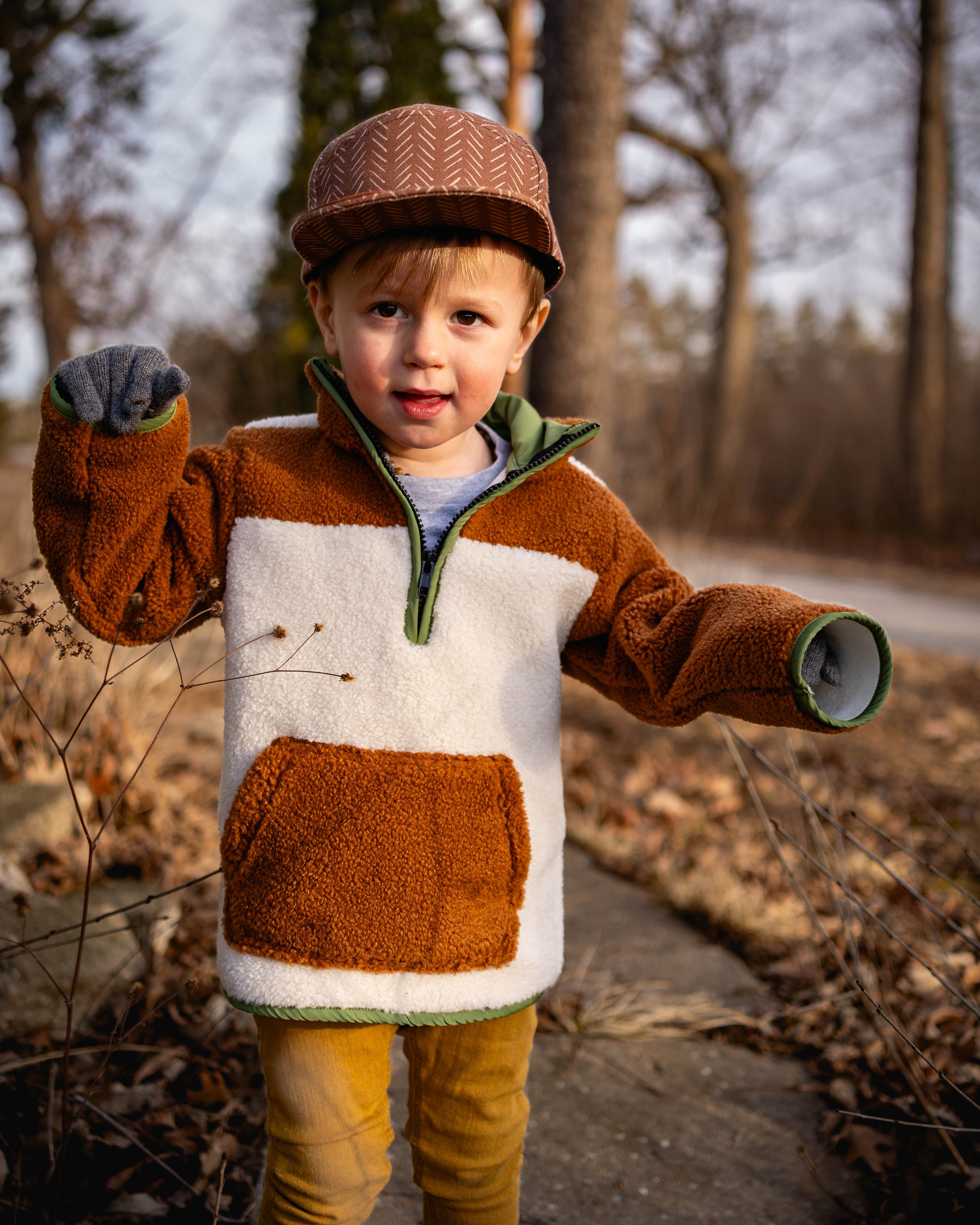 Tan Camel Sherpa - Plush Warm lined Pullover Sweatshirt - Riot Co.