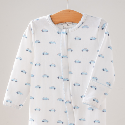 Baby Basics: Little Blue Wheels Organic Cotton Baby Pajamas - Riot Co.