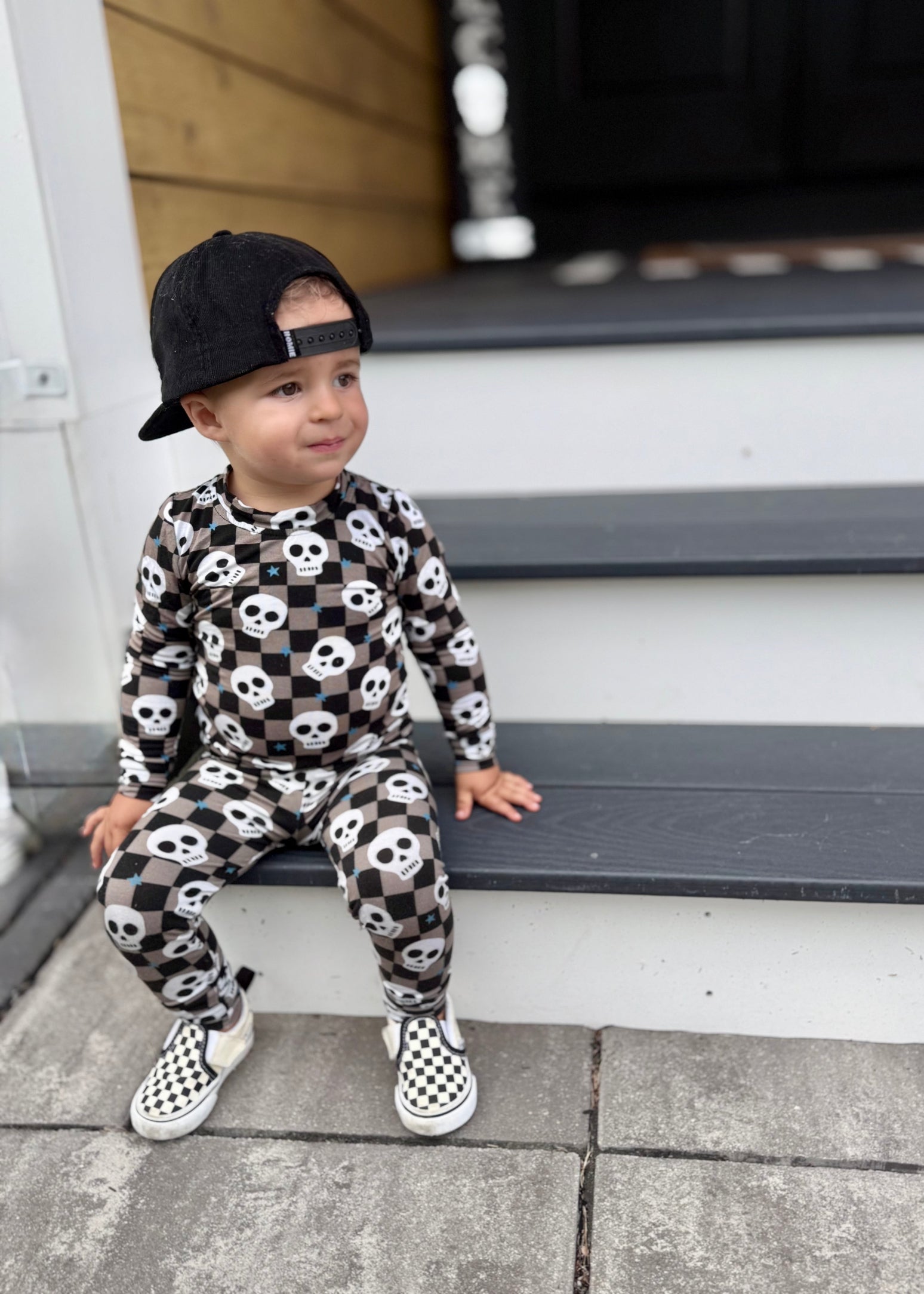 Bamboo Toddler Two-Piece Halloween Pajamas | Spooky Skull Set - Riot Co.