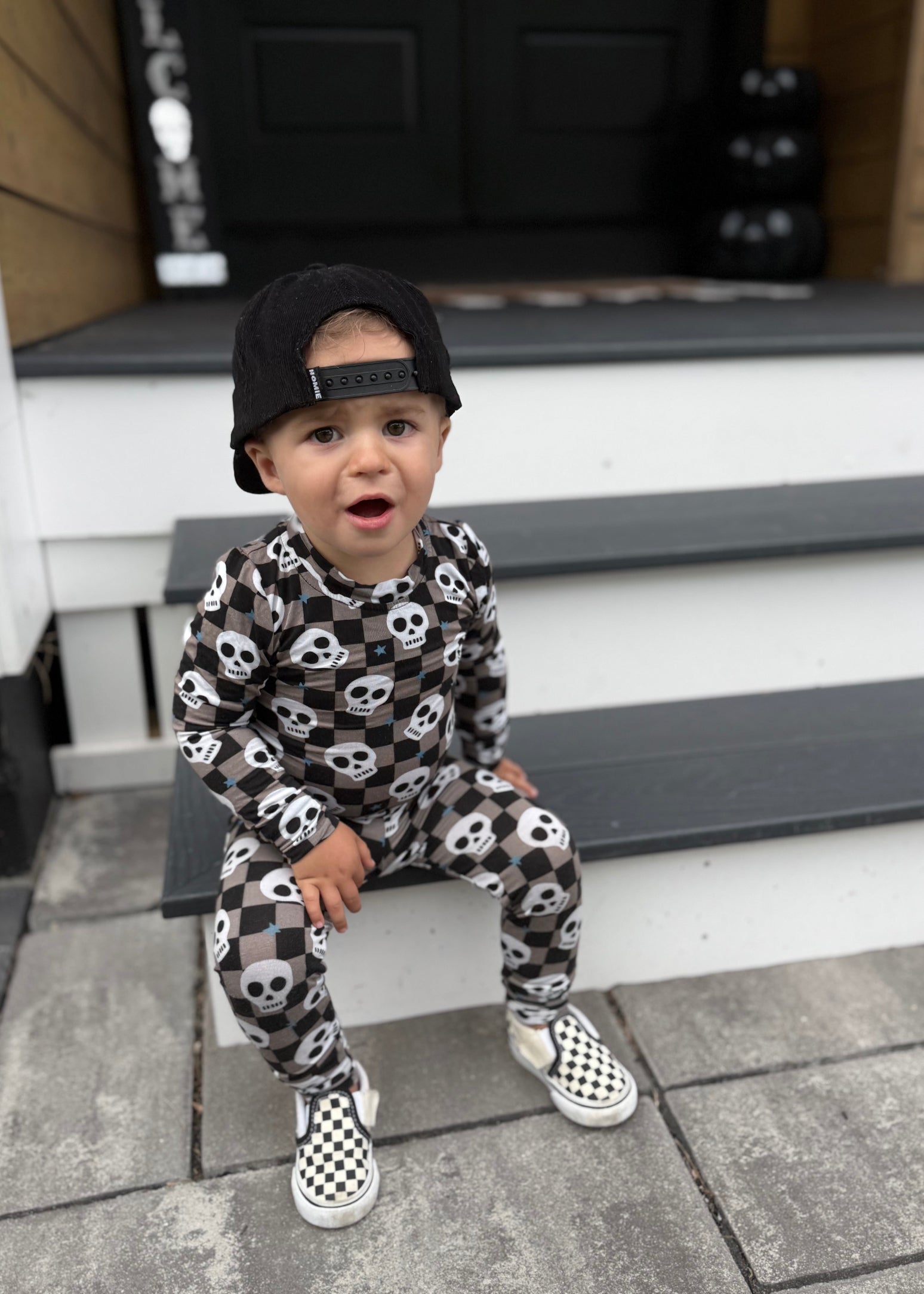 Bamboo Toddler Two-Piece Halloween Pajamas | Spooky Skull Set - Riot Co.