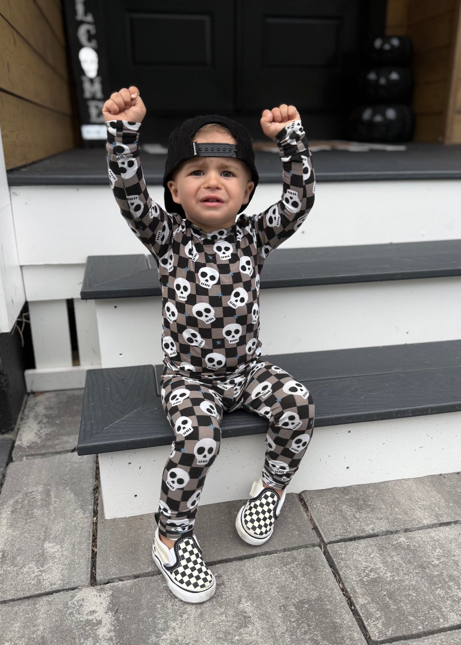 Bamboo Toddler Two-Piece Halloween Pajamas | Spooky Skull Set - Riot Co.