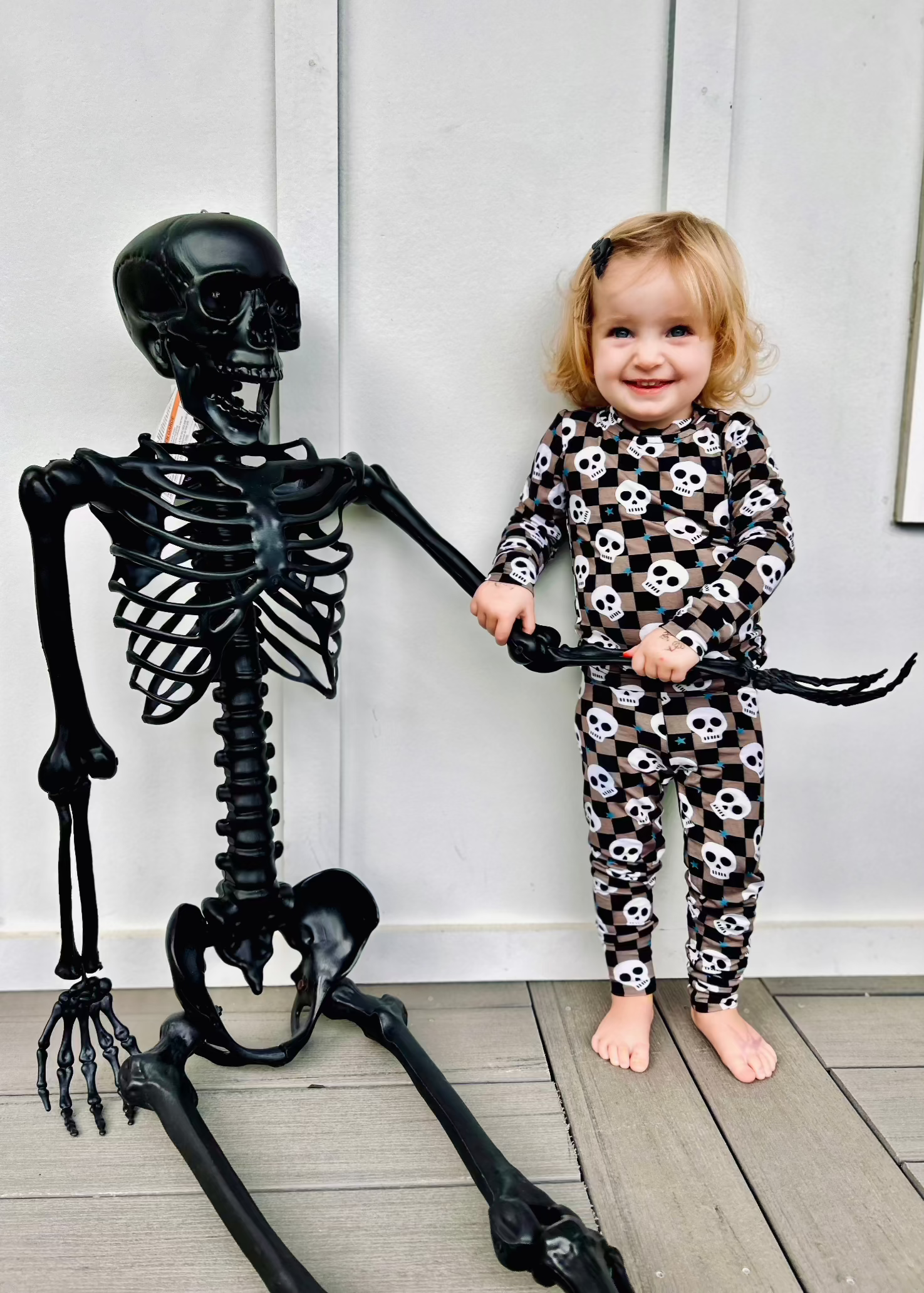 Bamboo Toddler Two-Piece Halloween Pajamas | Spooky Skull Set - Riot Co.