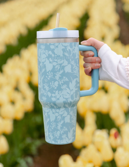 Blue Botanic 40 oz Tumbler - Riot Co.