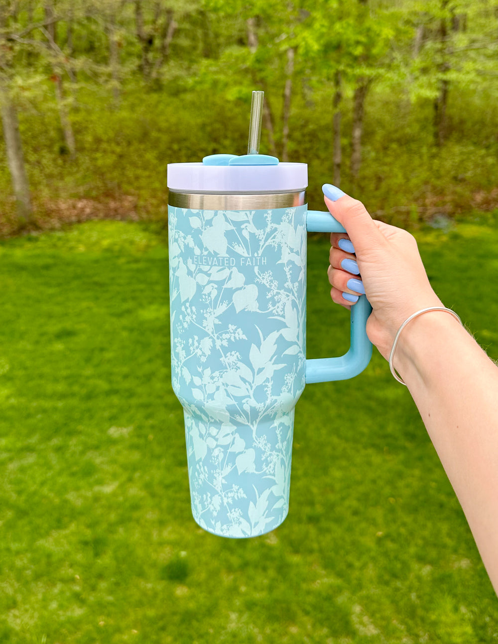 Blue Botanic 40 oz Tumbler - Riot Co.