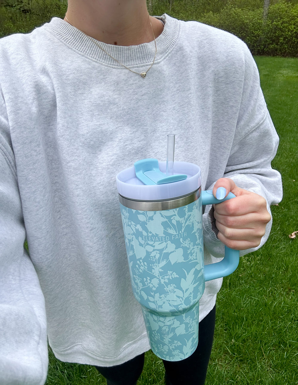 Blue Botanic 40 oz Tumbler - Riot Co.