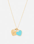 Blue Enamel Heart Logo Necklace - Riot Co.