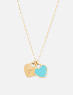Blue Enamel Heart Logo Necklace - Riot Co.