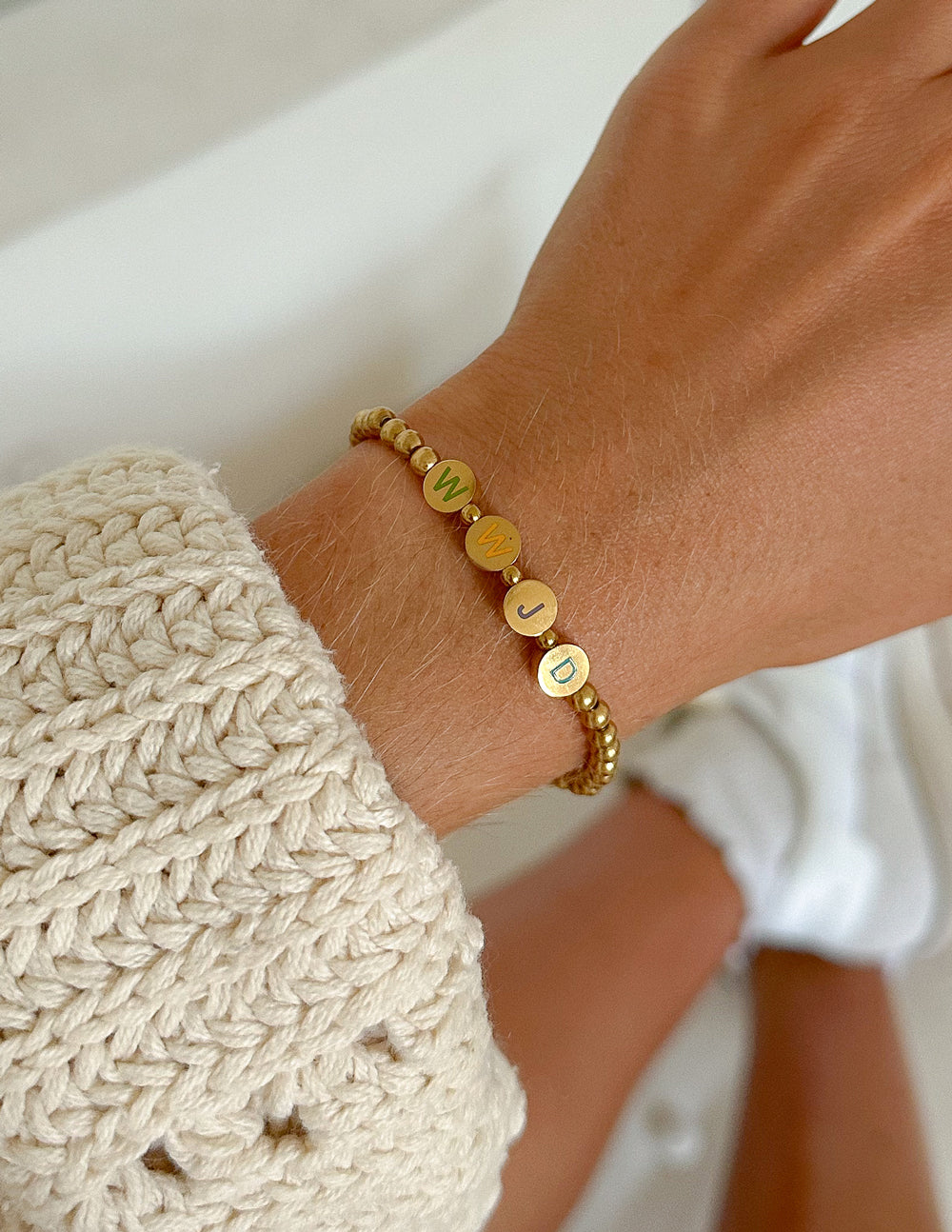 Gold WWJD Letter Bracelet - Riot Co.