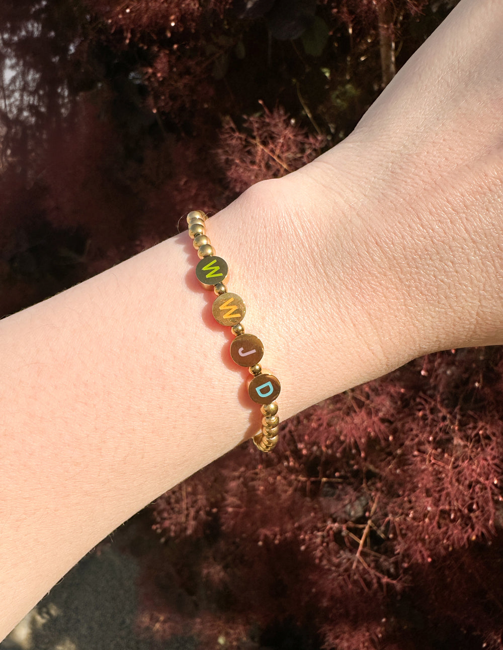 Gold WWJD Letter Bracelet - Riot Co.