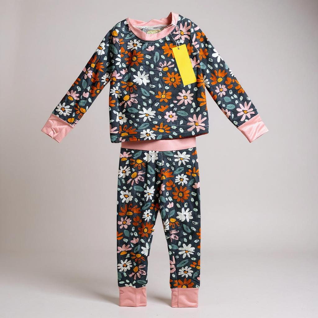 Navy wildflower bamboo pj set - Riot Co.