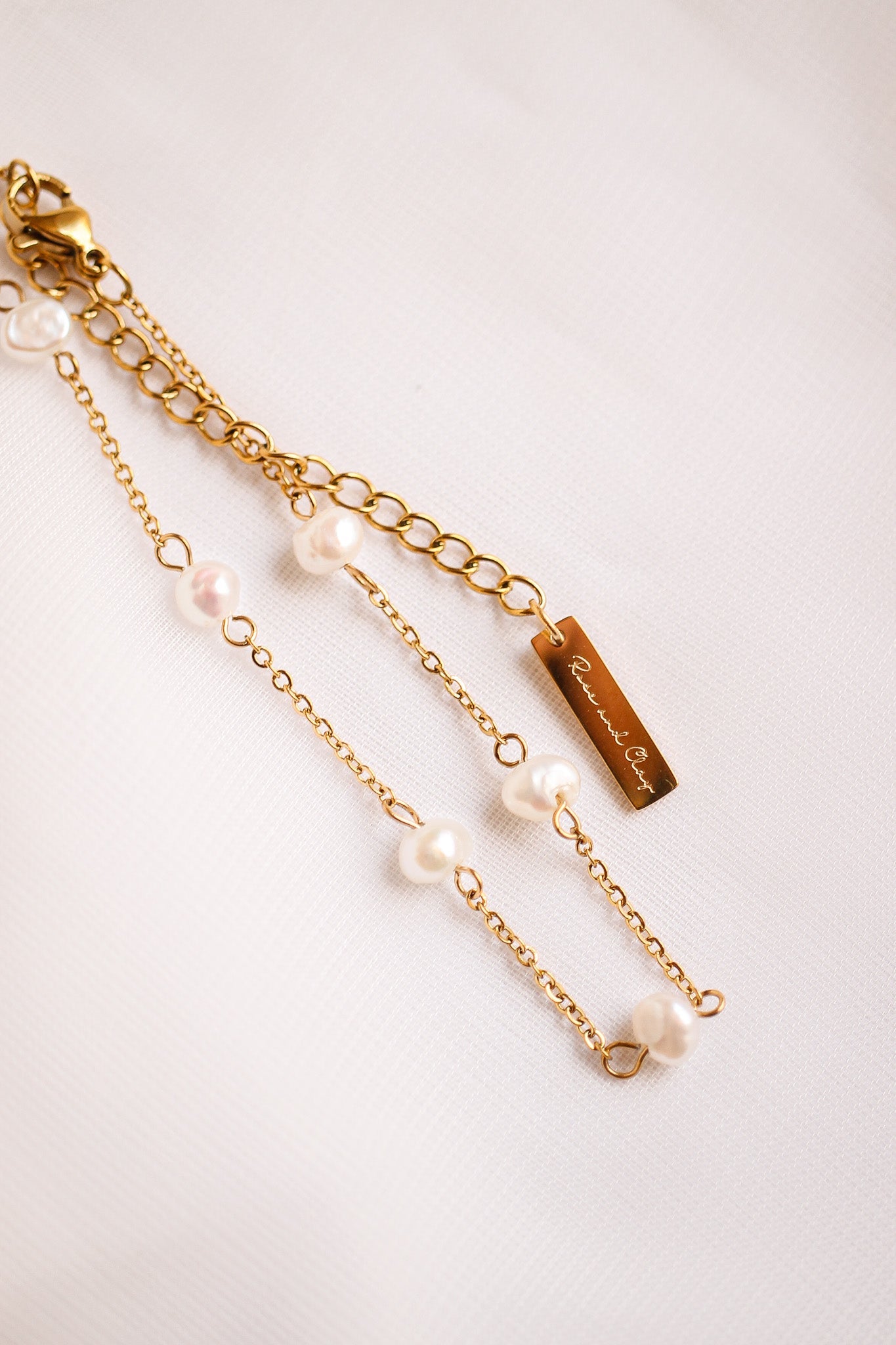 Evelynn Anklet in Freshwater Pearl