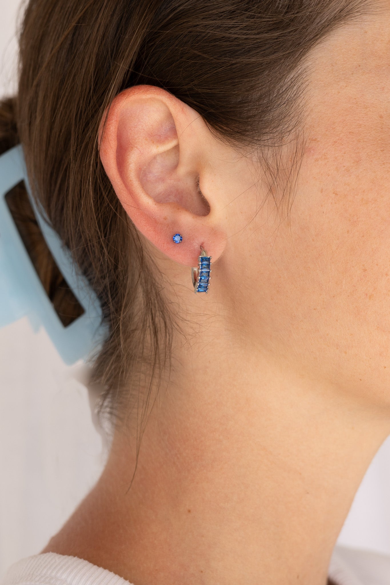 Crystal Flat Back Stud in Blue