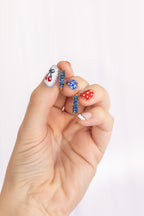 Diamond Hoop in Blue