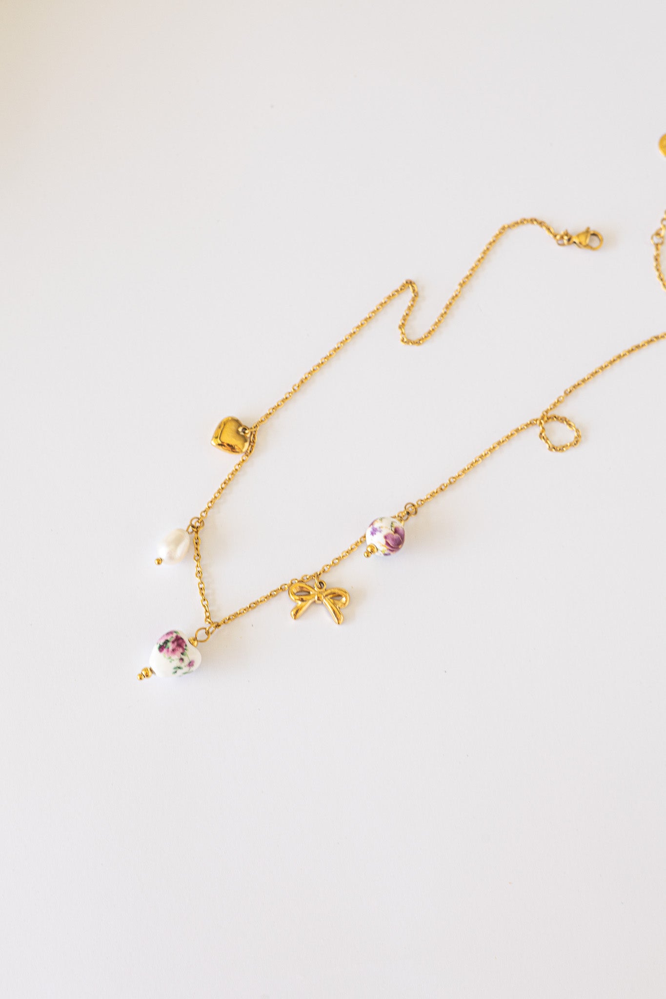 Bella Charm Necklace in Rose