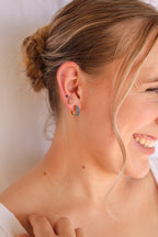 Diamond Hoop in Blue