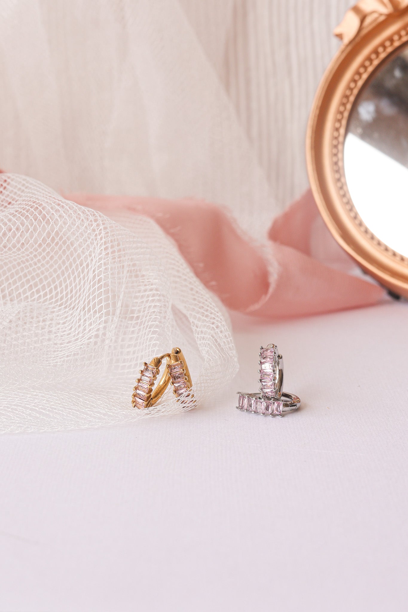 Diamond Hoop in Ballet Pink