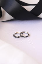 Micro Crystal Hoop in Black