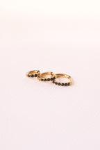 Micro Crystal Hoop in Black