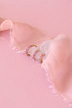 Micro Crystal Hoop in Pink