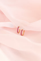 Micro Crystal Hoop in Pink