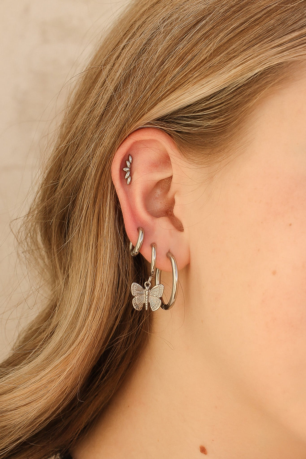 Butterfly Huggie Hoop