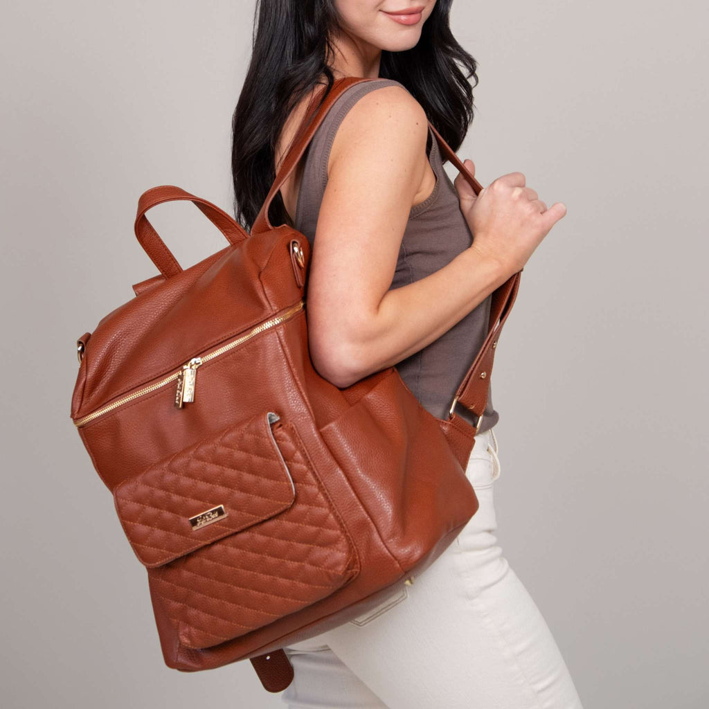 Monaco Diaper Bag | Caramel Brown - Riot Co.