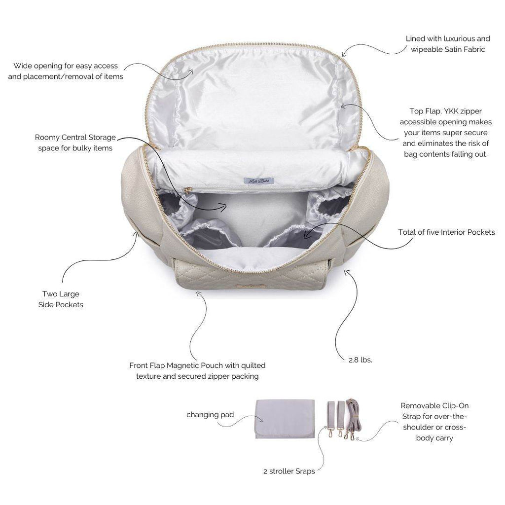 Monaco Diaper Bag | Pearl White - Riot Co.