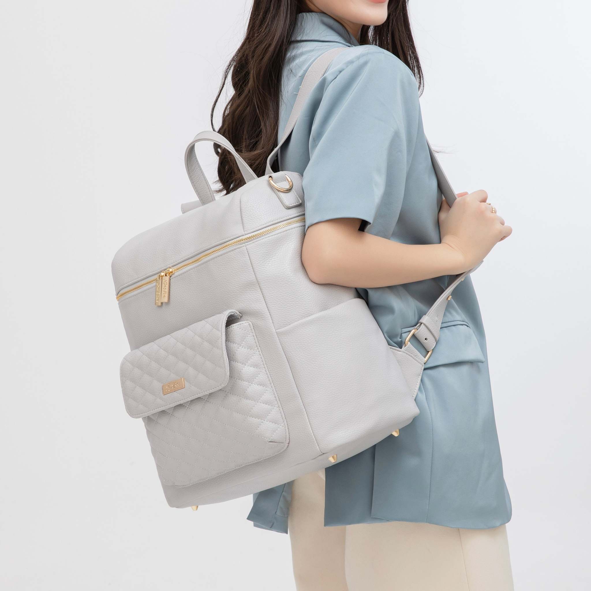 Monaco Diaper Bag | Stone Grey - Riot Co.