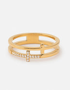 Stacked Cross Gem Ring - Riot Co.