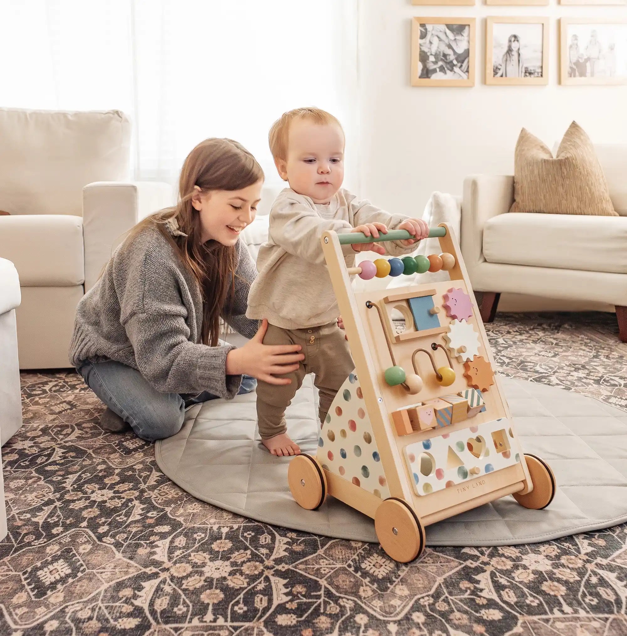 Tiny Land® Versatile Natural Wooden Baby Walker - Riot Co.