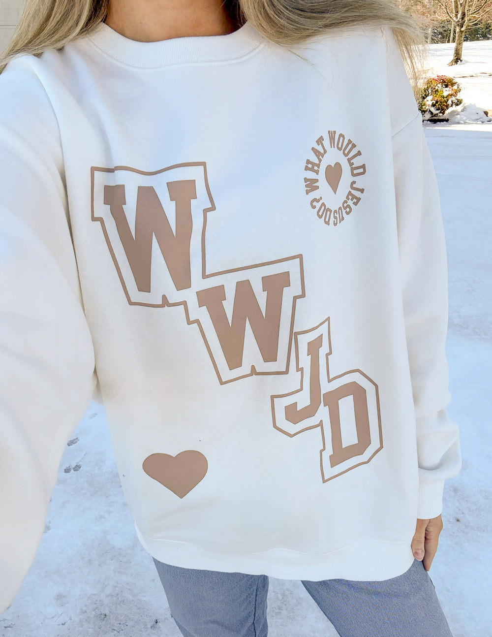 WWJD Varsity Unisex Crewneck - Riot Co.