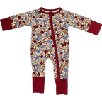 Desert Floral Ribbed Bamboo Zipper