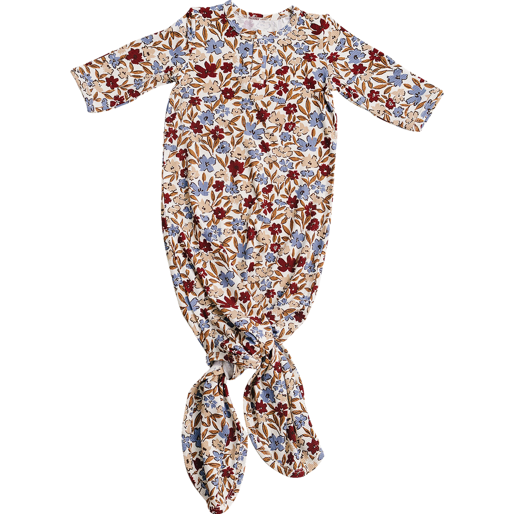 Desert Floral Ribbed Bamboo Knot Gown