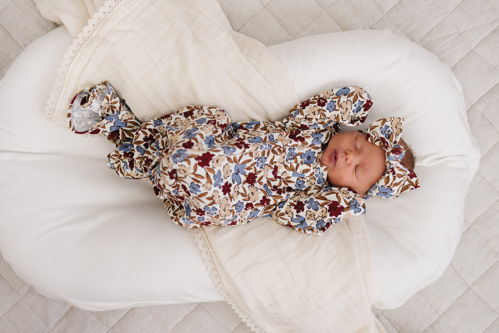 Desert Floral Ribbed Bamboo Knot Gown