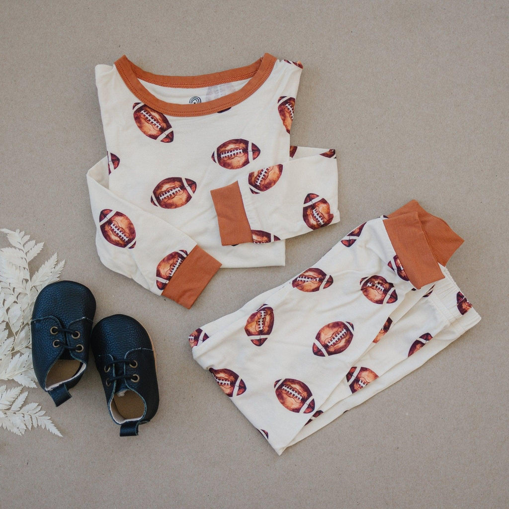 Football Print 2pc Bamboo Pajamas - Riot Co.