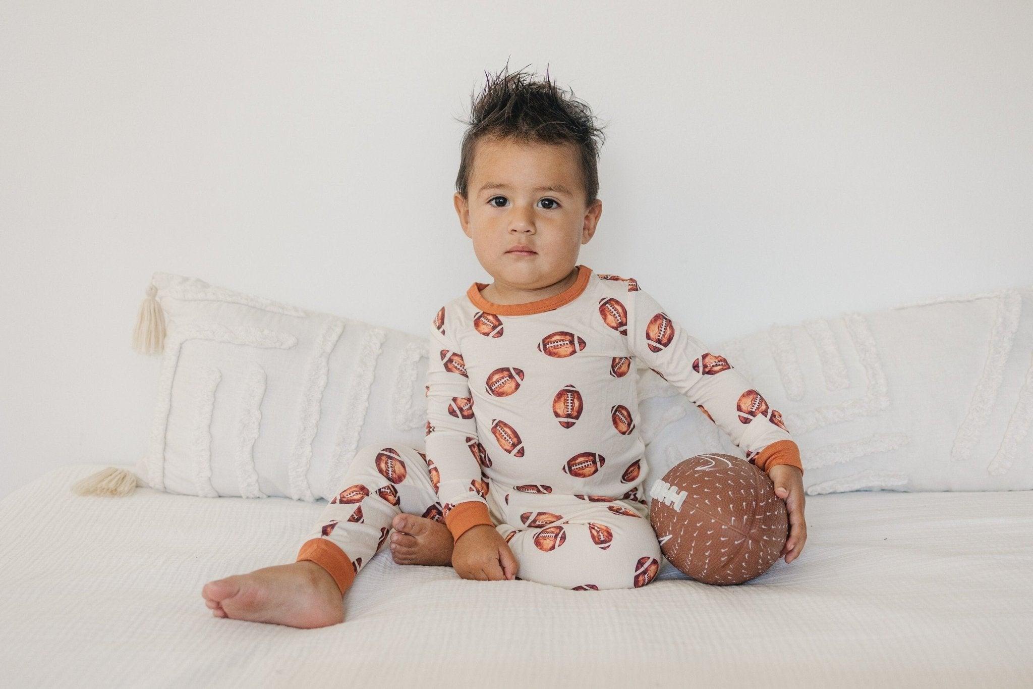 Football Print 2pc Bamboo Pajamas - Riot Co.