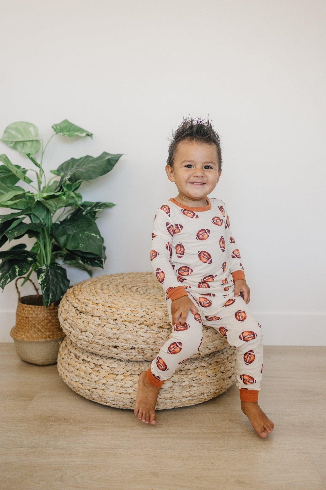 Football Print 2pc Bamboo Pajamas - Riot Co.