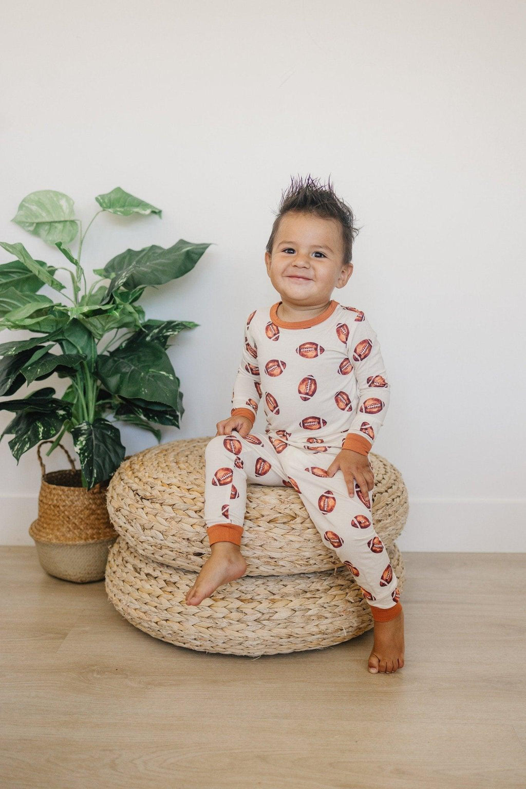 Football Print 2pc Bamboo Pajamas - Riot Co.