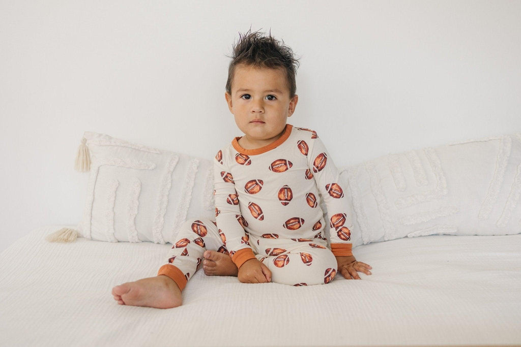 Football Print 2pc Bamboo Pajamas - Riot Co.