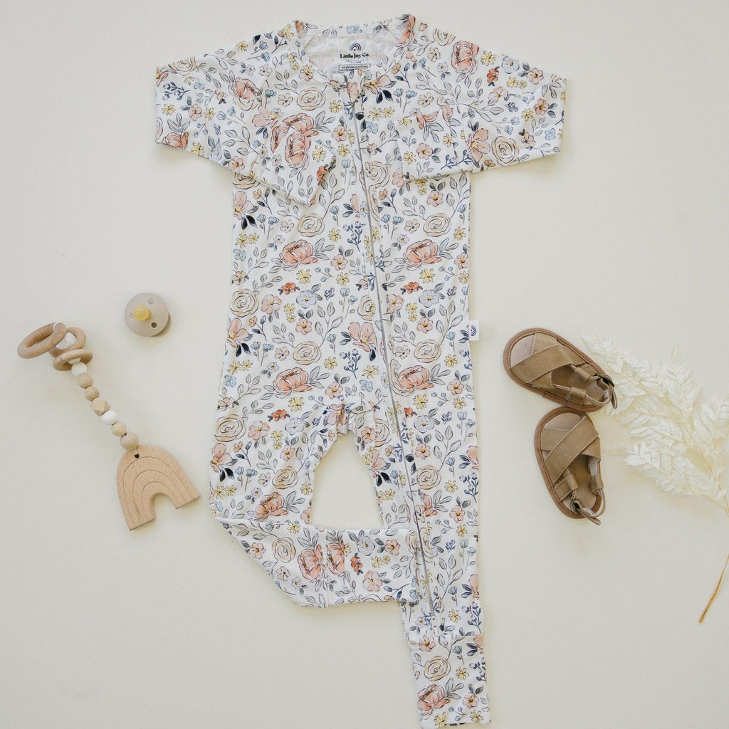 Pastel Petals Modal Zippy Romper - Riot Co.