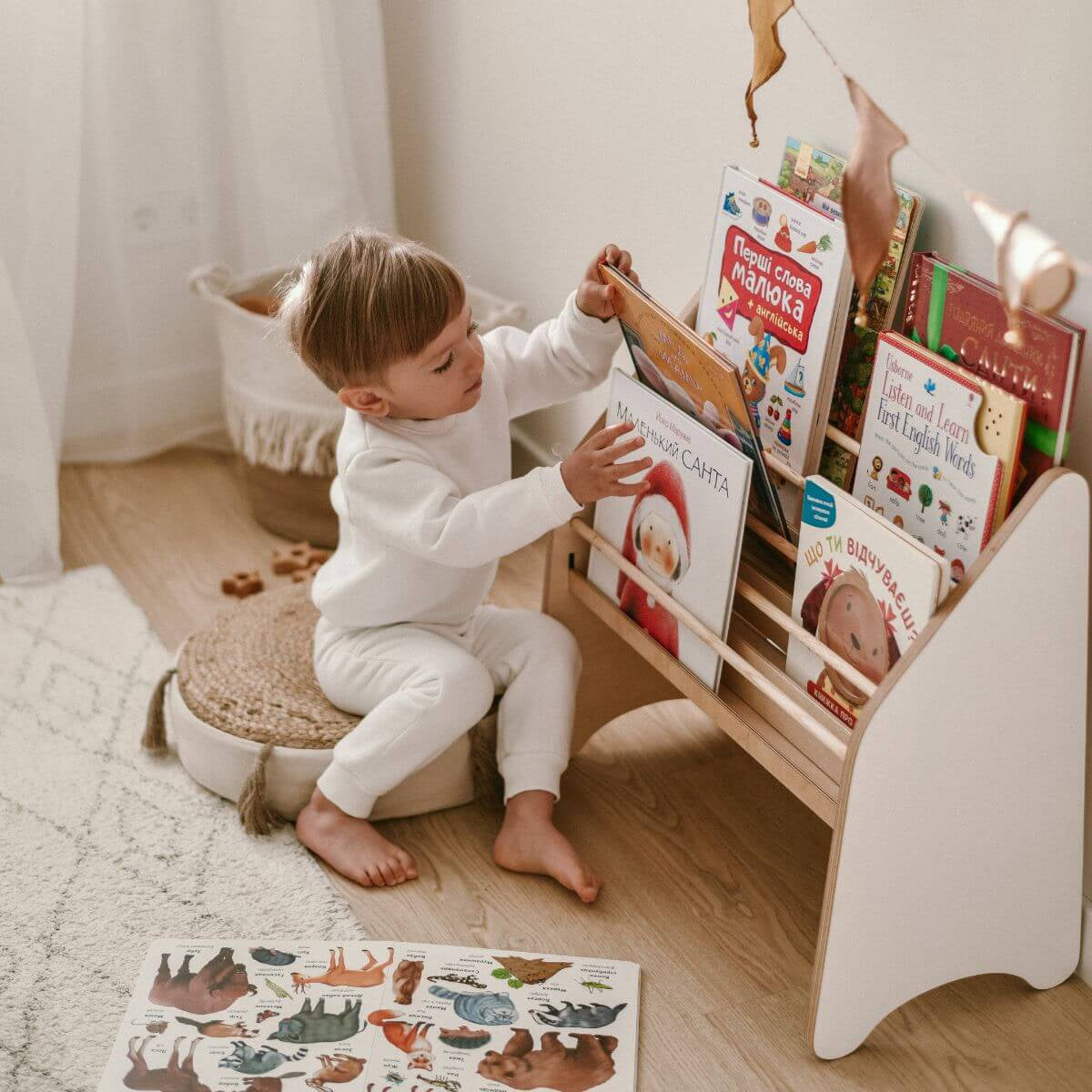 Wooden Montessori Bookshelf Natural - Riot Co.